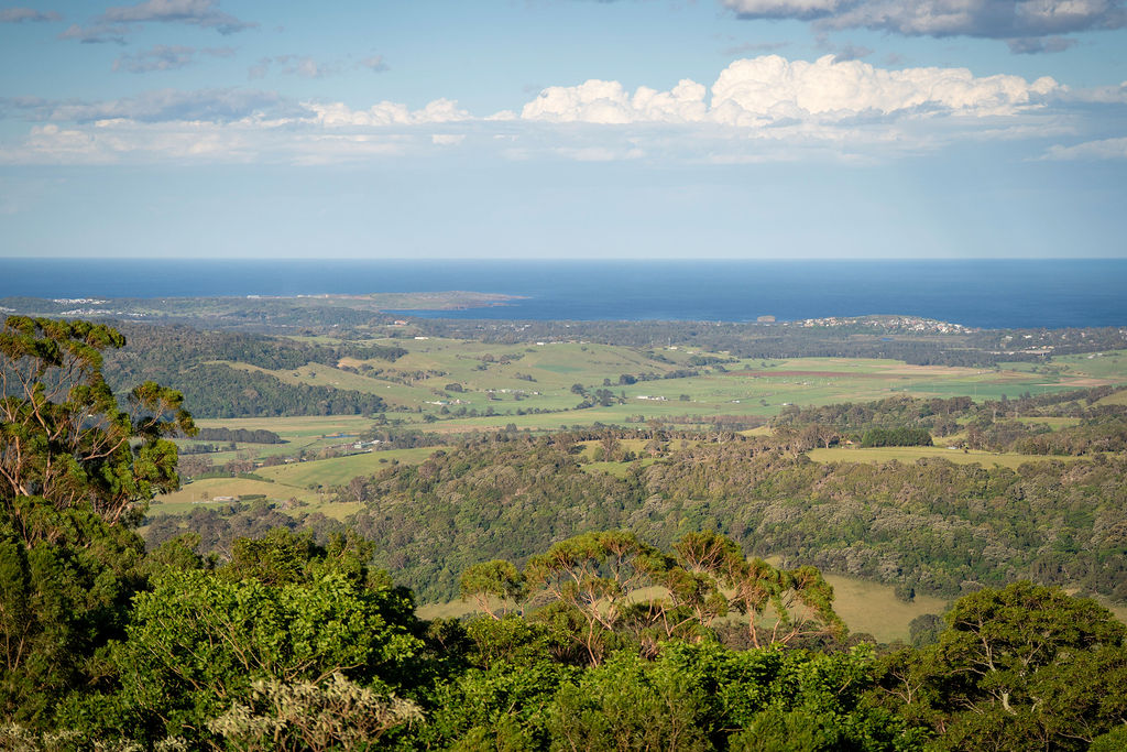 Panoramic valley and ocean views